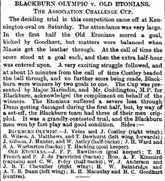 1883 FA Cup final 1
