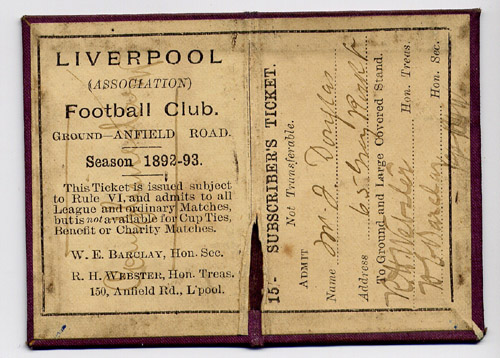 1892 Season ticket - inside