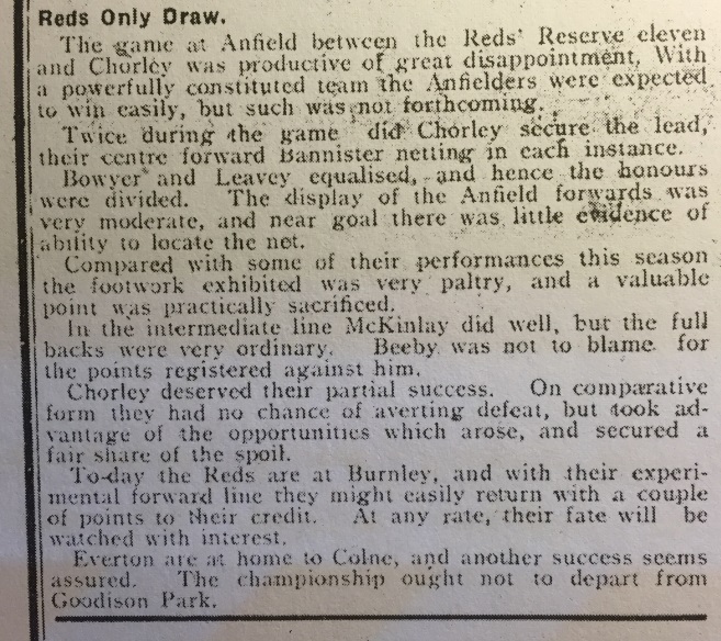 1910 LFC Res v Chorley