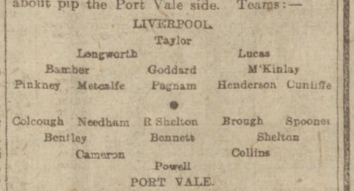 1916 Liverpool v Port Vale preview