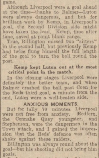 1939 LFC v Luton Evening Experss match report 2