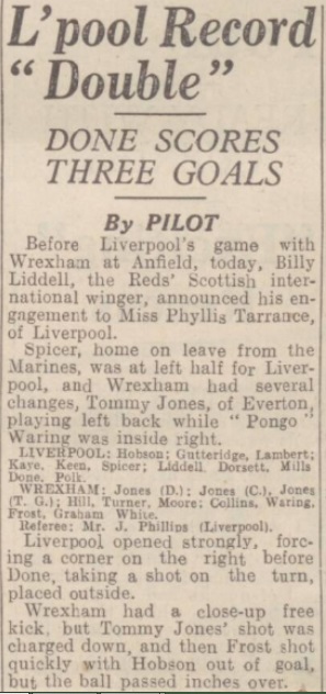 1942 LFC v Wrexham September 1