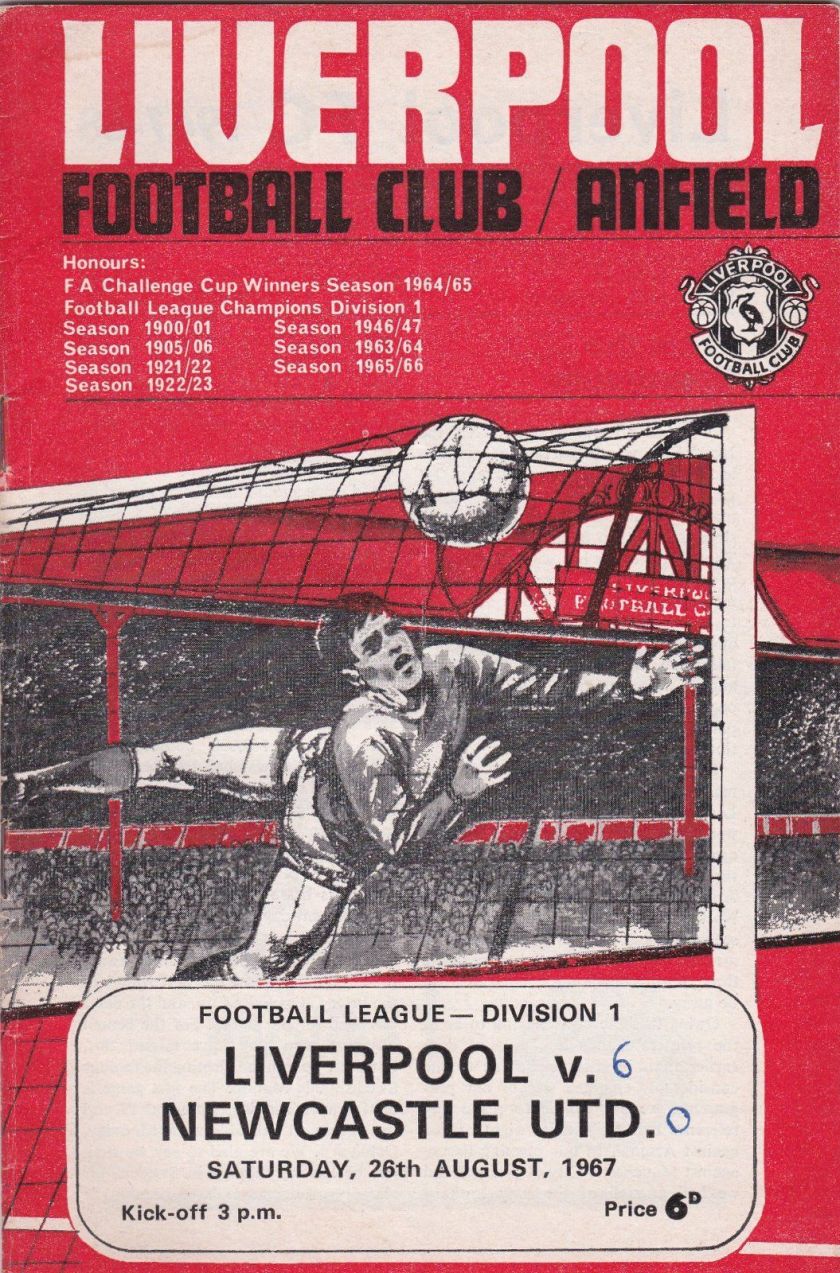 1967 LFC v Newcastle match programme