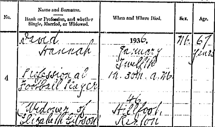 Davie Hannah 1936 death certificate I