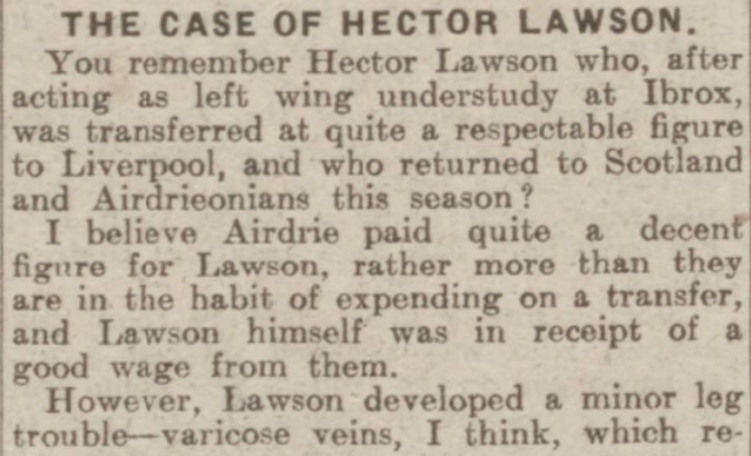 Hector Lawson Airdrie 1926 1