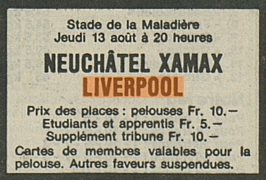 Neuchatel Xamax v LFC 1981 ad