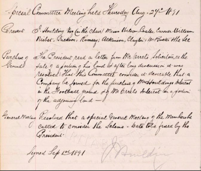 Anfield purchase 1891