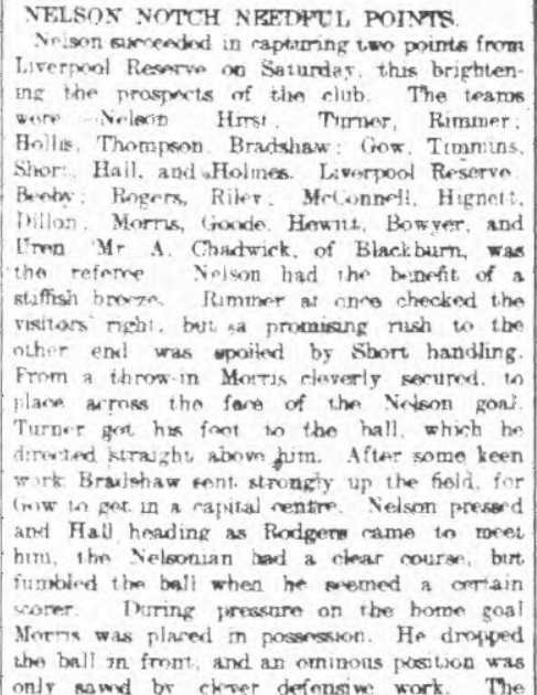 Nelson v Liverpool Reserves, 1910