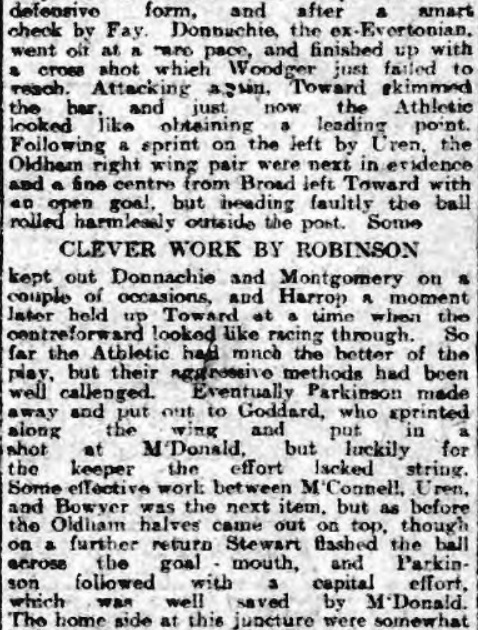 Oldham Athletic v Liverpool, 1910.