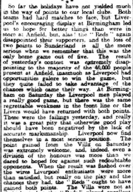 Liverpool v Sunderland, Anfield, December 1910.