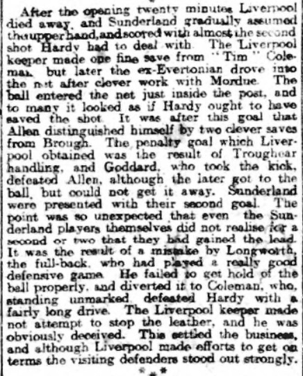 Liverpool v Sunderland, Anfield, December 1910.