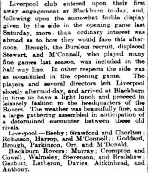 Blackburn ROvers v Liverpool, Ewood Park, 1910
