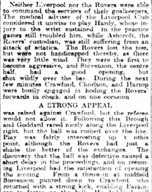 Blackburn ROvers v Liverpool, Ewood Park, 1910