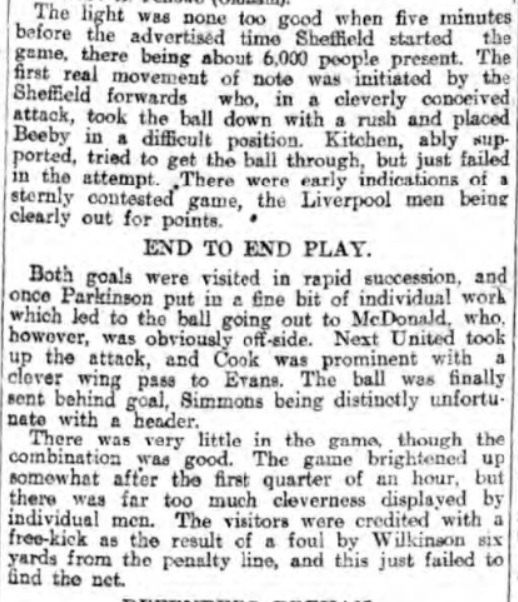 Sheffield United v Liverpool, Bramall Lane, 1910.