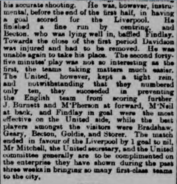 Victoria United v Liverpool, 1897