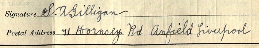 Samuel Gilligan signature