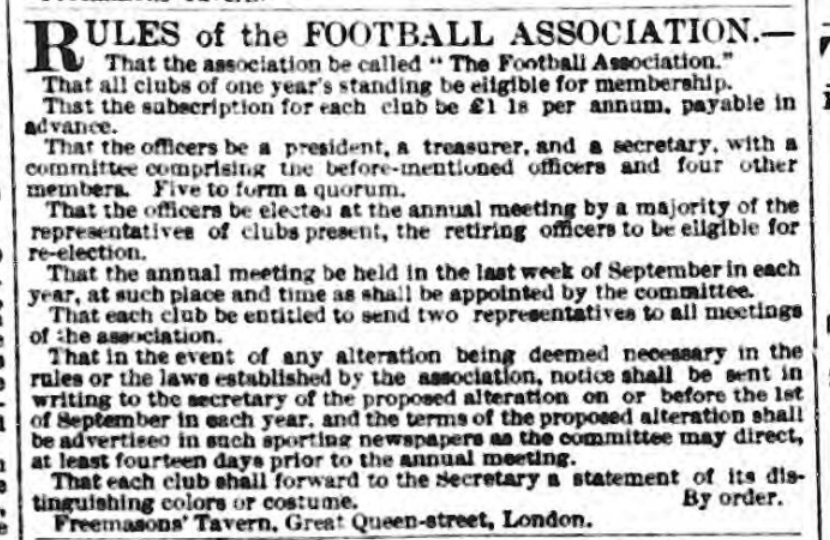 FA rules 1863