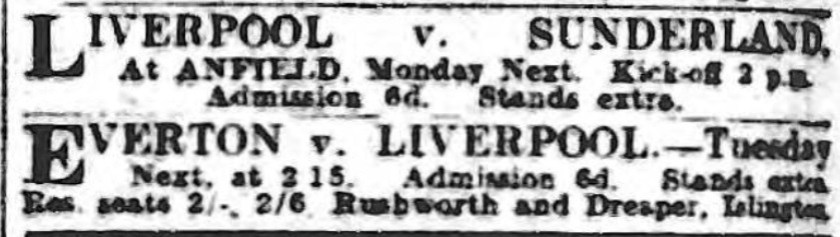 LFC v Sunderland ad 1910