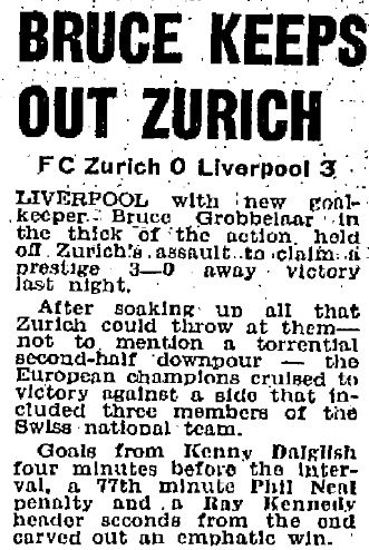 1981 Zurich v LFC friendly