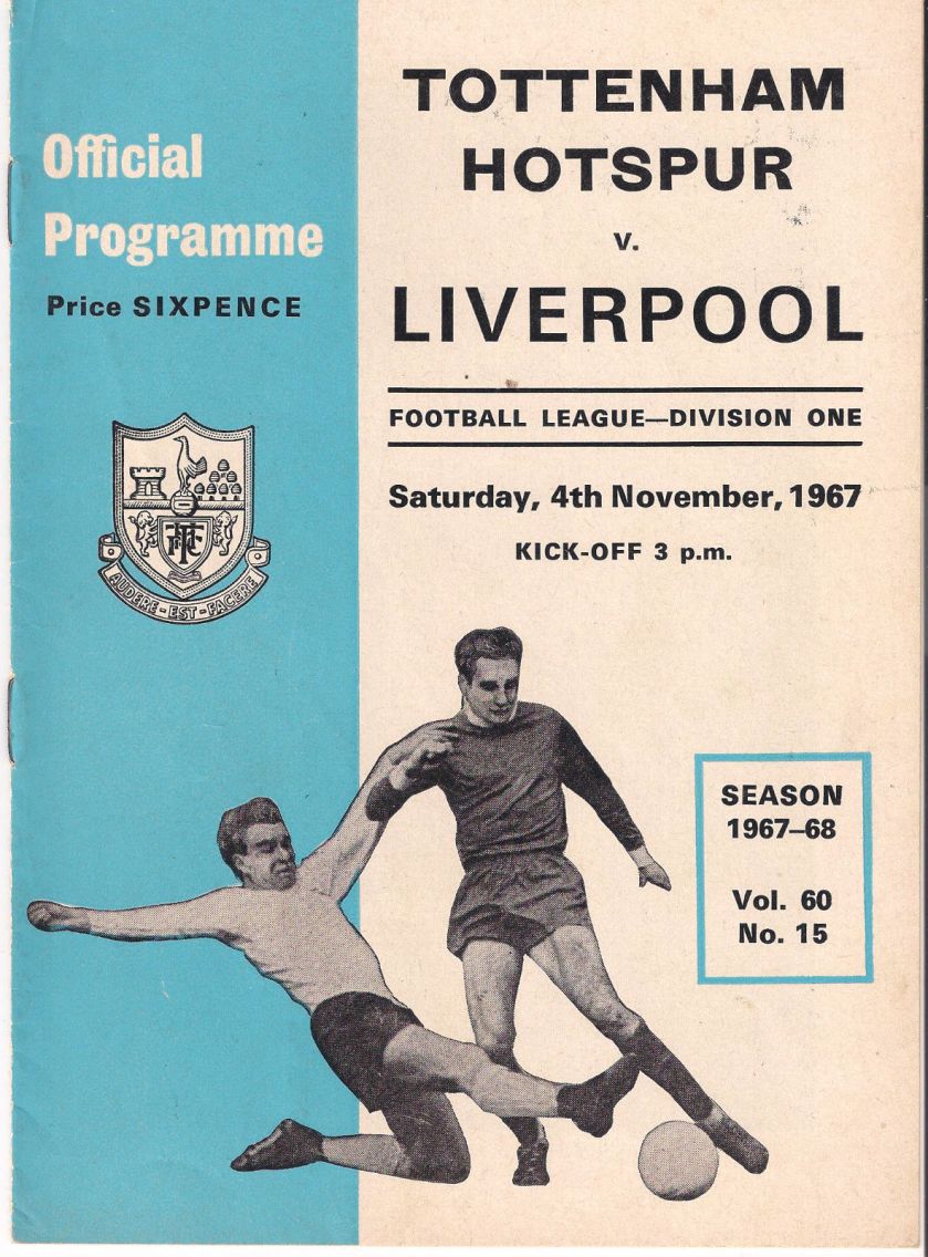 1967 Spurs v LFC Match programme
