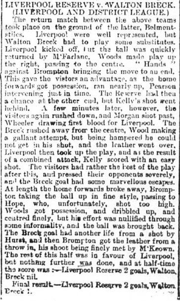 1893 Walton Breck v LFC Res