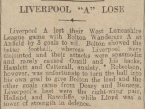 1939 Liverpool A v Bolton A