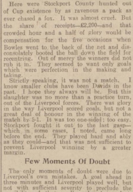 1939 LFC v Stockport County match report 2