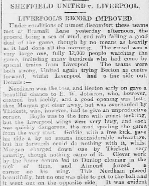 1899 SUFC v LFC Sheffield Daily Telegraph 1