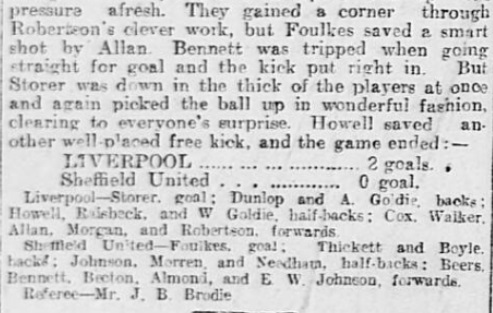1899 SUFC v LFC Sheffield Daily Telegraph 6