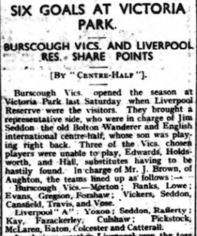 1940 Burscough Vics v LFC A 1