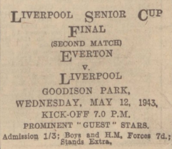1943 Liverpool Senior Cup advertisement