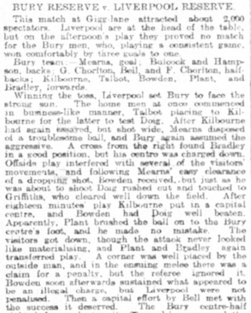 1907 Bury Reserves v LFC Reserves Feb 1