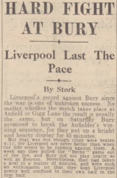1942 Bury v Liverpool Daily Post September 1