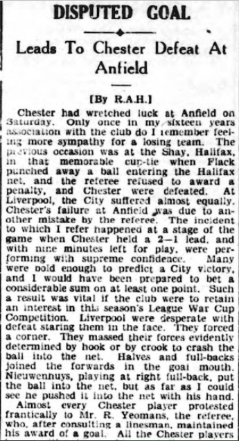 1944 LFC v Chester February 1944 Observer 1