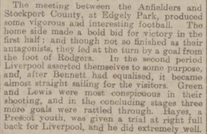 1918 Stockport County v Liverpool 1