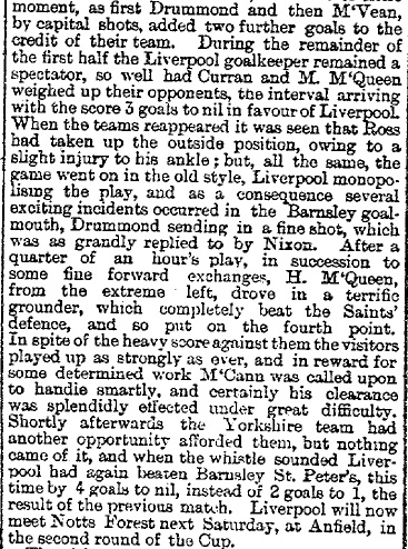 1895 Liverpool v Barnsley St Peters FA Cup 2