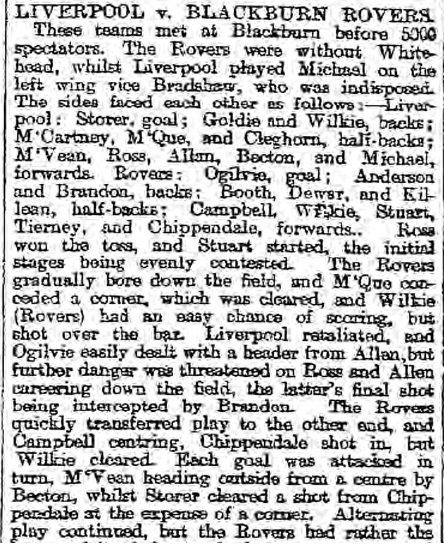 1896 Blackburn Rovers v Liverpool Mercury 1